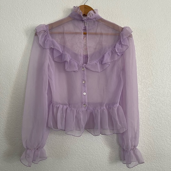 Vintage Sheer Blouse, Size M - Picture 4 of 4